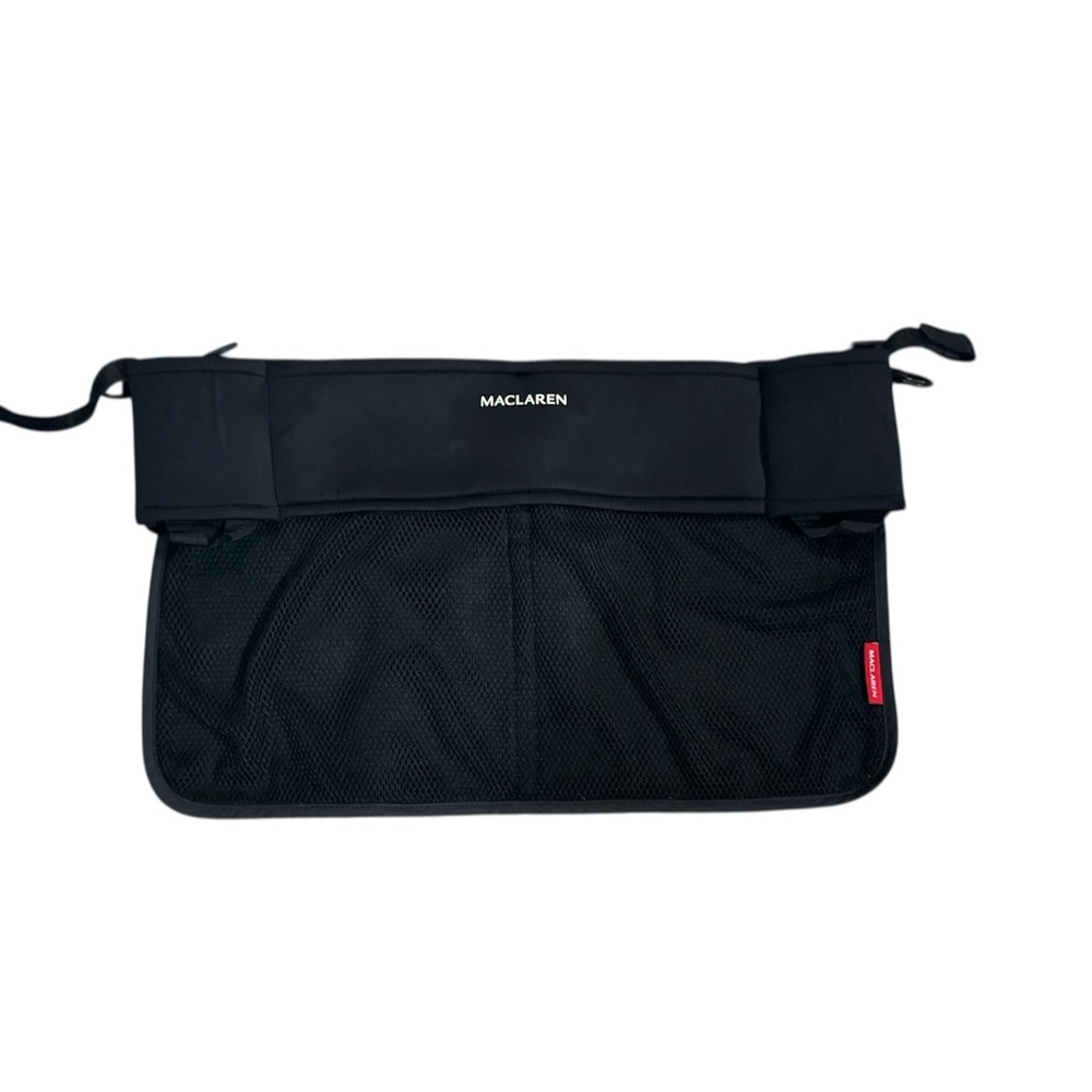 Maclaren Universal Double Stroller Organizer Bag in black.